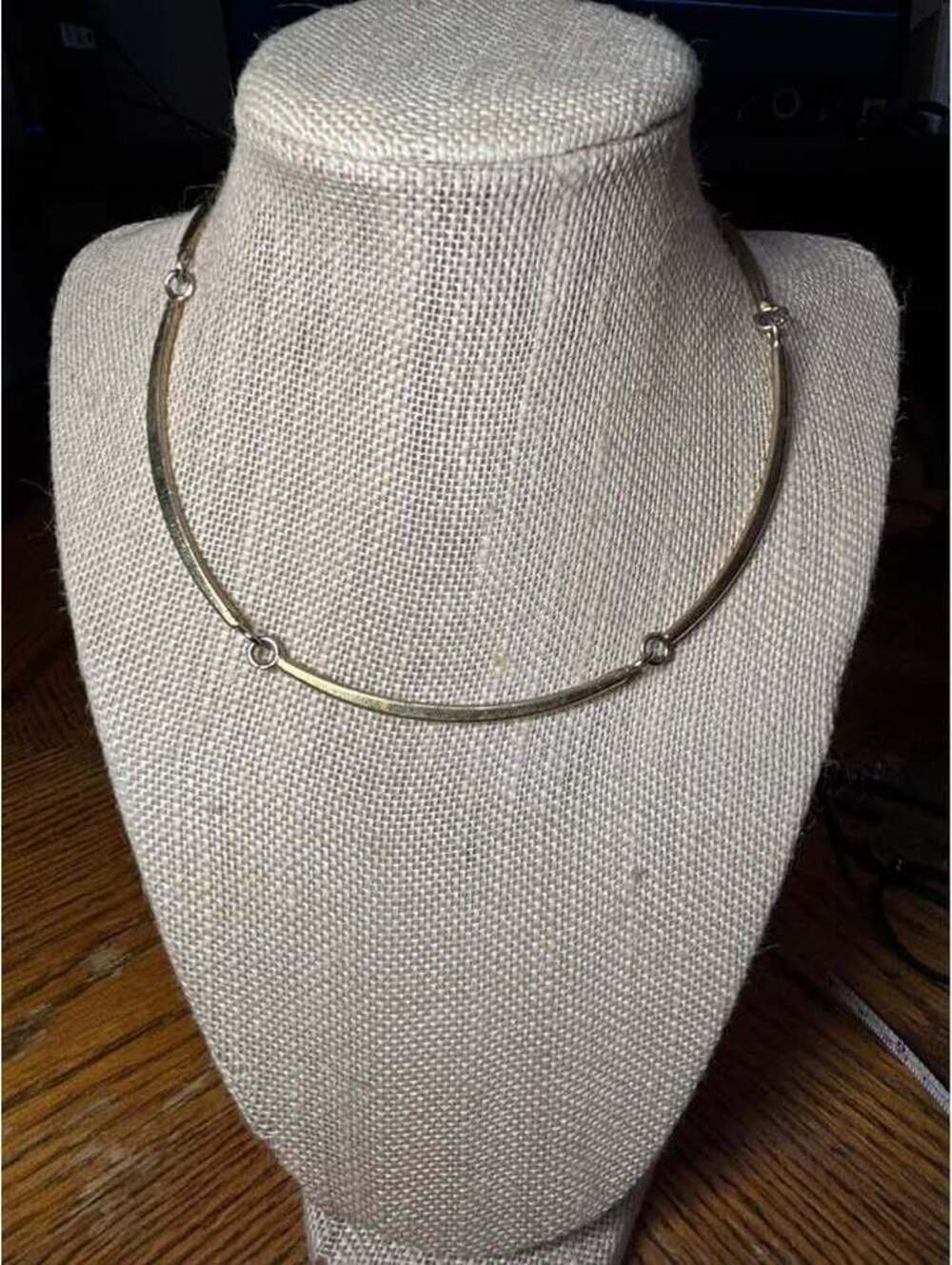 Gold-Tone Bar Link Collar Necklace